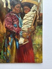 FIL MOTTOLA PAINTING FINEST NAVAJO FAMILY INDIAN NATIVE AMERICAN PORTRAIT FAMOUS