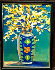 Oil Painting Vase Flowers Talavera Floral Framed Impressionism Original -Donalee