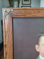 Antique 19th Century Oil Painting Portrait of a Young Boy in a Suit
