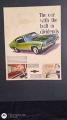 Vtg orig auto Illustration 68 Chevelle SS 396 Detroit car painting Ad Art 5 /40