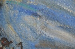 Vintage Gypsy Art Painting on Board Original Signed MCM Art by Nia Dondo