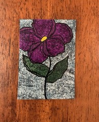 ACEO Original Acrylic Painting – 2.5 X 3.5in. ~ Purple Petals 2.