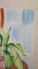 19 11/16×25 3/16in Old Painting Watercolour On paper Inside With Nature Still