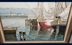 Harbor Scene 20×24 Oil Painting On Canvas By Italian Artist Nidia D’alessandro