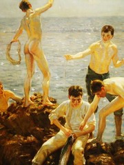 Hand Painted Oil Painting Male Nude Men Portrait Antique Style Classical Art 36″