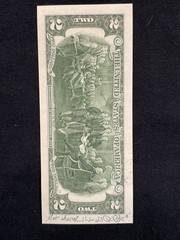 Statue Of Liberty US Blood Money 2 Dollar Bill Original painting Street Art