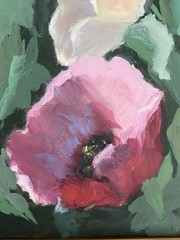 F.T. Vintage Still Life Impressionist Garden Spring Poppies Wild Flower Painting