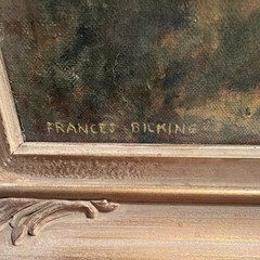 Frances Dickins Signed Framed Impressionist Canvas Landscape Village Church
