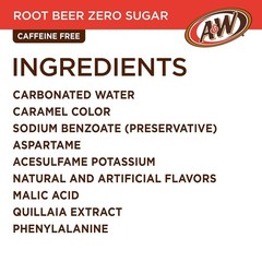 Zero Sugar Root Beer Soda 12 fl oz Cans Pack of 12 Variety Caffeine Free