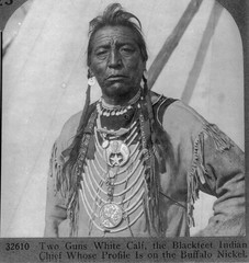 Blackfeet Chief Two Guns White Calf, Large Oil on Canvas Painting by John Berry