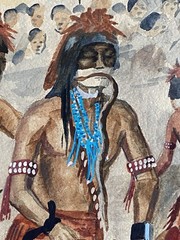 Raymond Naha VTG Arizona Native American Hopi Folk Snake Dance Ceremony Painting