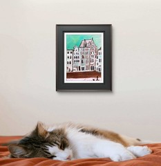 Amsterdam Street Scene Painting Original Acrylic Dutch Cityscape Stroopwafel