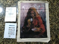 Oil Painting On Canvas Romanian Artist One Cup Of Coffee