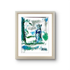 Standing Squirrel Figurative Abstract Expressionist 11×14 Paper Painting