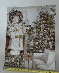 Santa Claus 19 X 16 inches old timey Pink Christmas Pastel Macne IL Studio