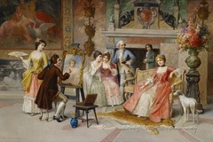 Palace painter painting scene Oil painting Art Giclee Printed on Canvas P2435