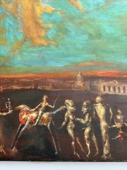 Russian Surrealist Painting Large Expressionism Listed Andrei Medvedev Modernist