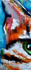 Original Oil Painting Big Cat Wall Art Animal Portrait Kitty Artwork 8×8 inches
