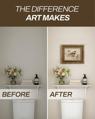 InSimSea Vintage Gold Framed Wall Art, Bird with Flower Branch Oil Painting C…