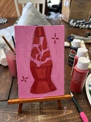Pink And Red Lava Lamp Painting