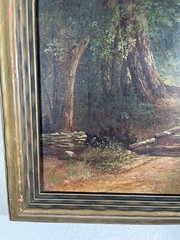 Antique Henry Moore Welsh Man Lake Landscape Oil Painting 19th Century English