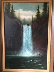 Snoqualmie Falls oil on canvas 1890’s ? 28 x 42 inches
