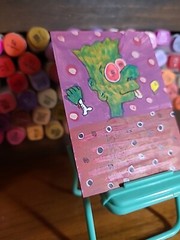Original Aceo Painting Zombie Bart Simpson Low Brow Blood Donation Severed Hand