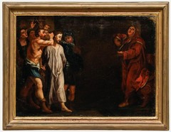 Italian School Framed 18th Century Oil – Jesus Before Pontius Pilate