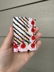 Cake ACEO ATC Original Acrylic Painting 2.5×3.5in