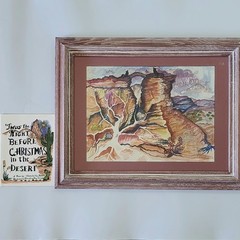 Mary Lou Ray Greer Original Watercolor Painting Southwest Desert Canyon Framed