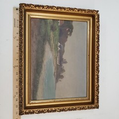 Antique Framed Carl Dahlgren Oil Painting – Shoreline Store Hedinge No.44 READ