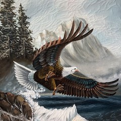 ROBERT ABBETT AMERICAN EAGLE LARGE ORIGINAL OIL ON CANVAS LANDSCAPE PAINTING