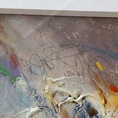 Joy Elaine Praznik RARE Original Signed 2007 “Yes And No “ Oil On Paper Collage