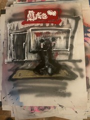 Original poster art “Breakdance” graffiti 22×28 painting acrylic spray paint