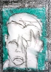 Portrait Man – Abstract Modern Art – Oil Chalk A4 Paper – Modern Art