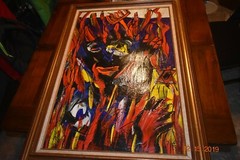 Framed Acrylic On Masonite Painting very large By Peter Robert Keil signed rare
