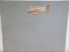 WILLIAM MENELAWS „IN REPOSE“ ORIGINAL OIL BOARD PAIR OF OLD SHOES PAINTING 1962