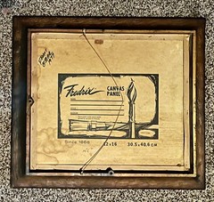 Herbert Roy Shorty Signed Navajo Two Faces Desert Art Painting on Canvas 1977