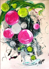 Contemporary Circle Painting 12×16 Original Abstract Wall Art by M Isaksen