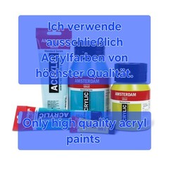 Abstract Blue Acrylic Picture 20x20cm Geometric Shapes Painting on Canvas
