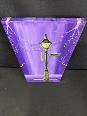 Original New Orleans Bourbon Street Lamp Painting Mardi Gras Beads Canvas Purple
