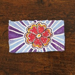ACEO Original Watercolor „Solar Bloom“ Bloom Series #1/10 Paintybee 2 x 3.5 inch