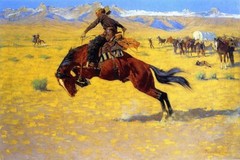 Oil Painting repro Remington Frederic A Cold Morning on the Range
