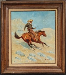 Rex Dawson Listed Artist American Western Art Painting