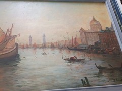 PAUL PASCAL (1839-1905) ORIGINAL FRENCH ANTIQUE VENICE CANAL SCENE OIL PAINTING