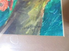 Vintage 1985 Watercolor Painting on Paper Bird Hummingbird, Framed and Signed