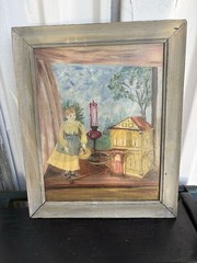 Signed & Dated 1956 Oil On Board Painting