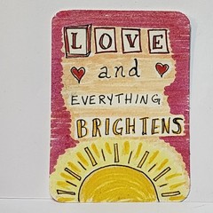 ACEO Original Colorful Painting Love Inspirational Art 2.5 x 3.5 Inch – AMBER K