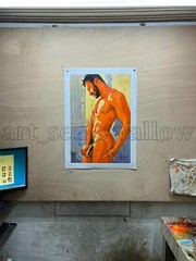 Original oil painting art Abstract male 100%hand-painted on canvas 16x24in #5536
