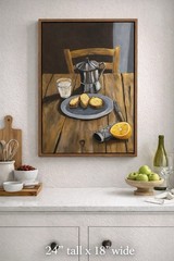 Lemon Painting Kitchen Wall Art Food Still Life Decor Framed Canvas 18×24